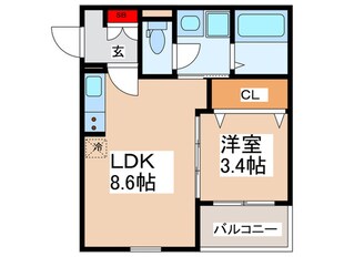 F＋ｓｔｙｌｅ大蓮北２号館の物件間取画像